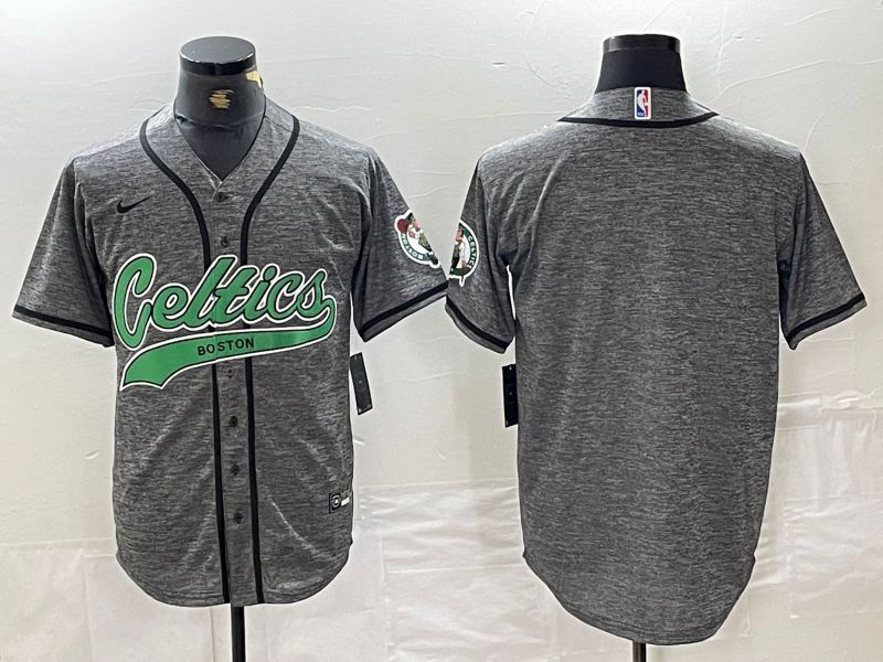 Men Boston Celtics Blank Grey Jointly 2024 Nike NBA Jersey style 1->new york yankees->MLB Jersey